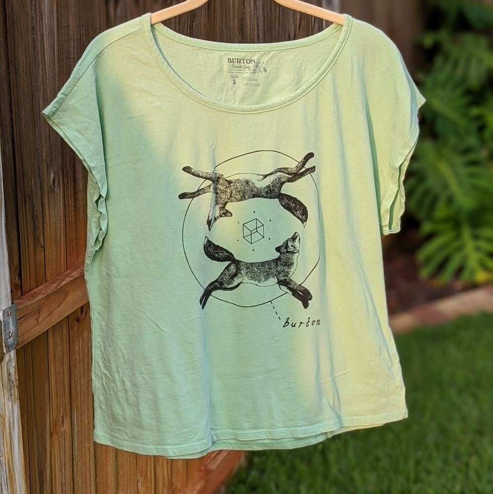 Oversized Burton Cotton green T-shirt | Size S
